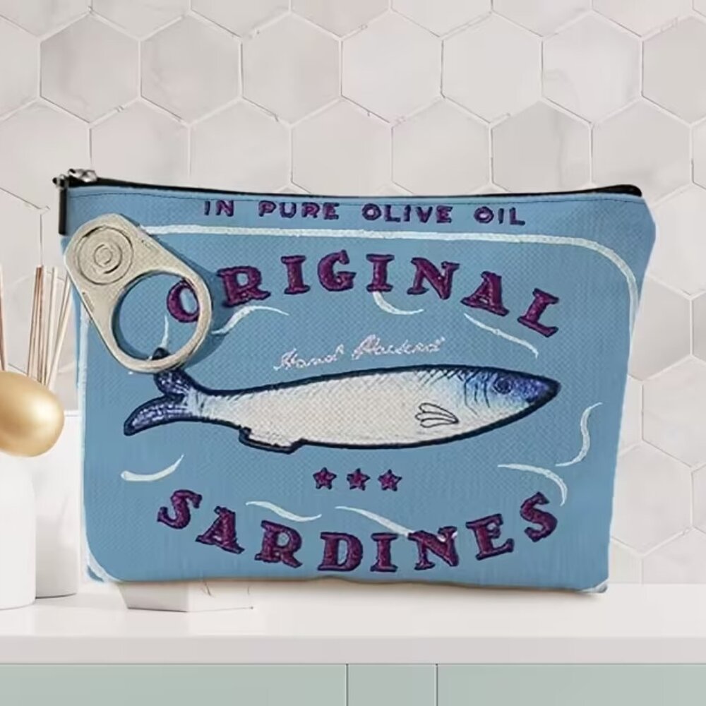 “Can of Sardines” Blue Cosmetic‎ Bag (BRAND-NEW & SO CUTE!)